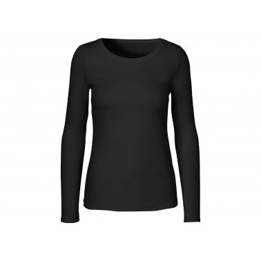 T-shirt manches longues femme coton bio 155g noir, S