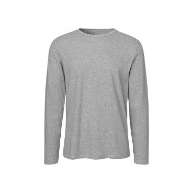 Tee-shirt manches longues coton bio 155 g/m², coupe homme, gris, taille S