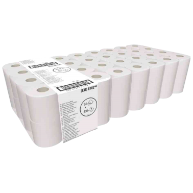 10 lots de 64 rouleaux de papier toilette recyclé, 250 feuillets 12x9,5 cm 2 couches