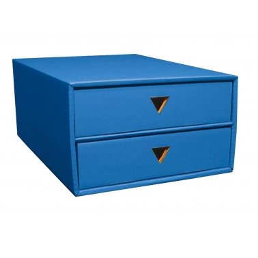 Module de rangement carton, 2 tiroirs, A4, bleu