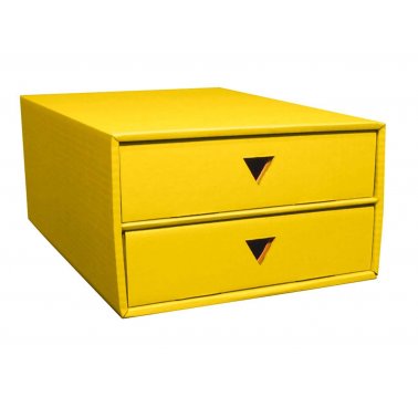 Module de rangement carton, 2 tiroirs, A4, jaune