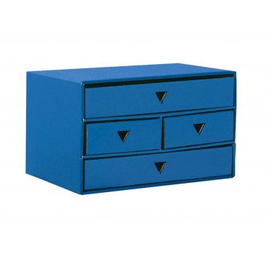 Module de rangemt carton, 2 tiroirs A4 + 2 tiroirs A5, bleu