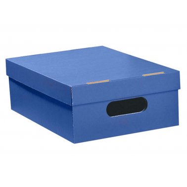 Boîte de rangement carton, petite, bleu