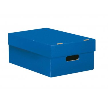 Boîte de rangement carton, moyenne, bleu