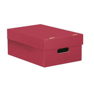 Boîte de rangement carton, moyenne, rouge