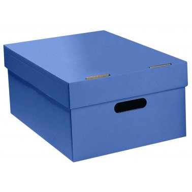 Boîte de rangement carton, grande, bleu