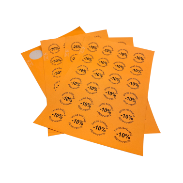 100 feuilles de 24 étiquettes adhésives diam. 40 mm, orange fluo