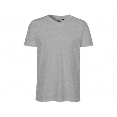 T-shirt homme coton bio 155g col en V, gris, taille XXL
