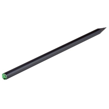 1 crayon graphite bois FSC noir, bout cristal vert