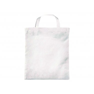 1 sac cabas PP tissé, anses courtes, 38x42 cm, blanc