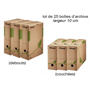 25 boîtes d'archives ECO A4, largeur 10 cm