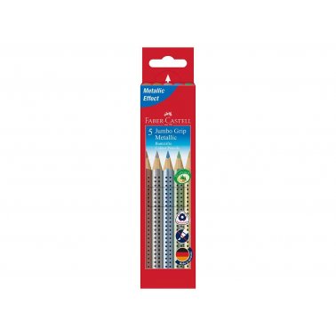 5 crayons Faber-Castell "Jumbo Grip Metallic"