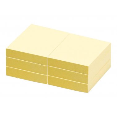6 blocs de 100 notes repositionnables 50x40 mm, jaune