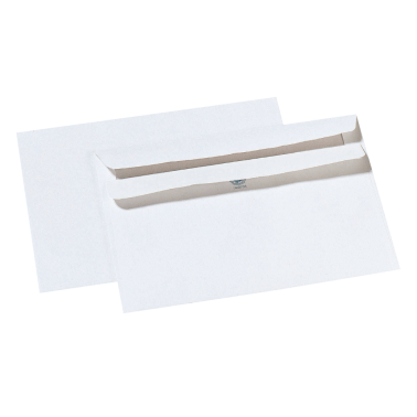 1000 enveloppes blanches C6 114x162 mm, 80 g, autocollantes