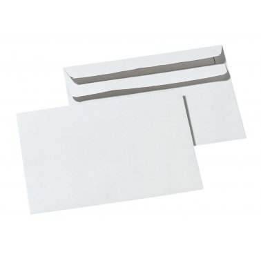 1000 enveloppes grises C6 114x162, autocollantes, 75 g