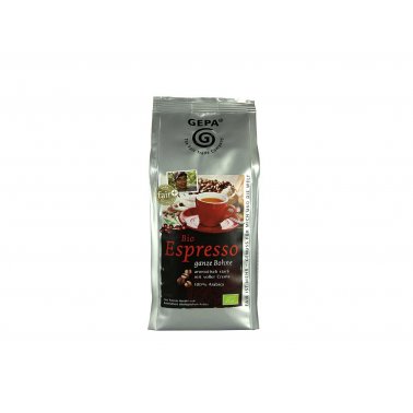 Café bio Espresso, mélange d'arabica, en grain, paquet 250 g