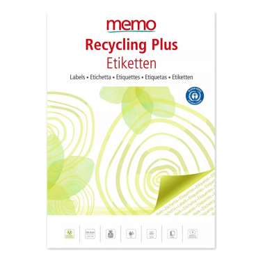 Étiquettes adhésives memo papier recyclé 70x29,7 100 feuilles