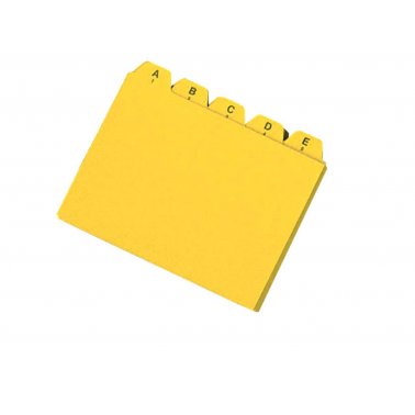 25 intercalaires A à Z pour boîte à fiches, A5, jaune