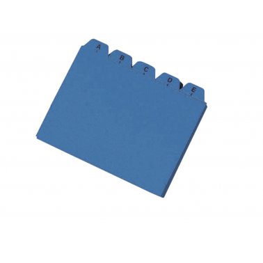 25 intercalaires A à Z pour boîte à fiches, A6, bleu