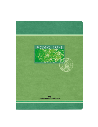 Petit cahier recyclé Conquérant Vert grands carreaux