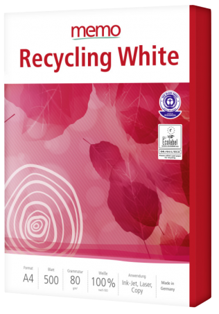Ramette A4 80 g 500 feuilles, Memo « Recycling White »
