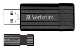 Clef USB Verbatim PinStripe noire, 16 Go