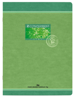 Grand cahier recyclé Conquérant Vert