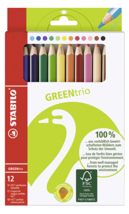 Crayons de couleurs assorties « GREENtrio »