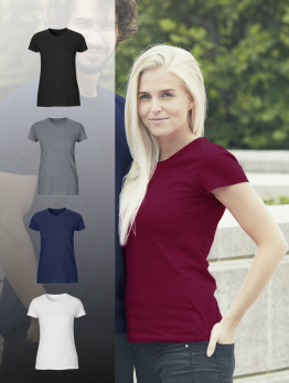 T-shirt coton bio col rond pour femmes
