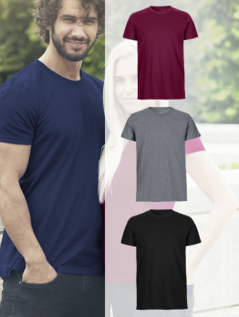 T-shirt coton bio col rond pour hommes