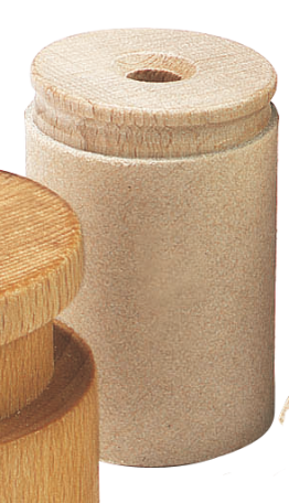 Taille-crayon bois réservoir carton recyclé, 1 trou 8 mm