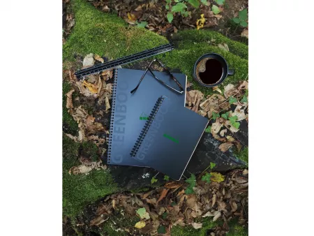 RHODIA Cahier &agrave; spirale GREENBOOK, GREENPAD recycl&eacute;, noir