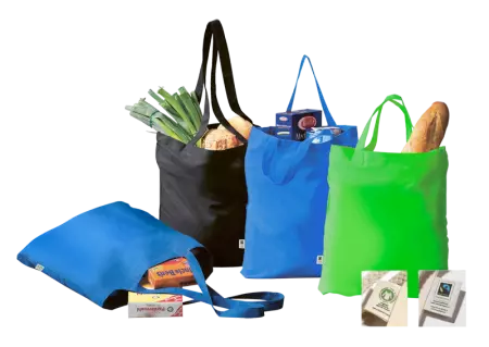 1 cabas coton bio équitable anses longues, noir, à personnaliser