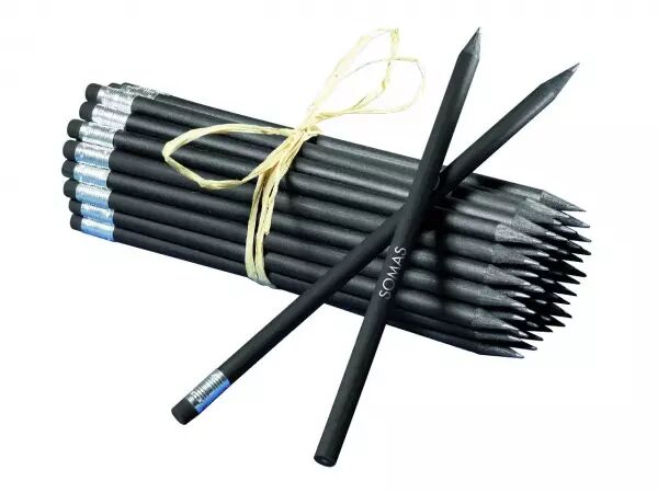 1 crayon � papier HB av. impr. tilleul FSC rond noir