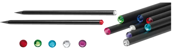 1 crayon graphite bois FSC noir, bout cristal