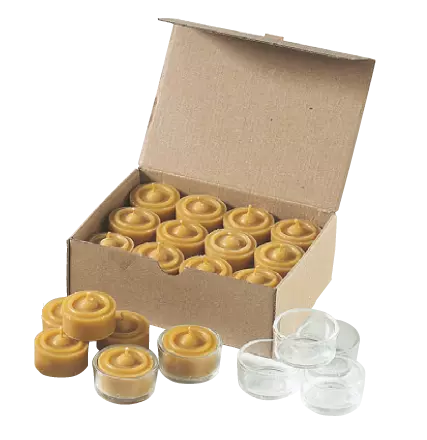 10 bougies chauffe-plat � la cire d\'abeille