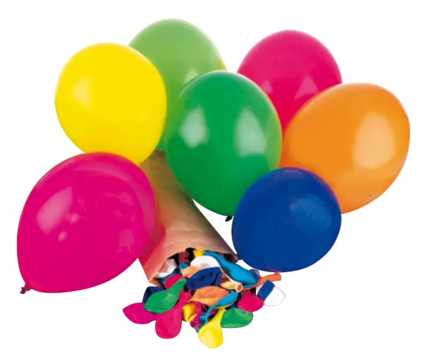 100 ballons de baudruche latex naturel, couleurs assorties
