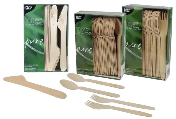 100 couverts en bois Pure