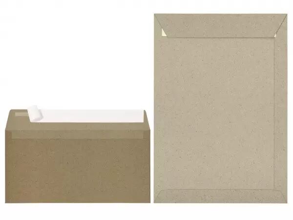 100 enveloppes en papier herbe, sans fen�tre