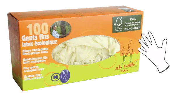 100 gants latex FSC 100%, non poudr�s