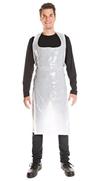 100 tabliers de protection en PE 33 microns, blanc