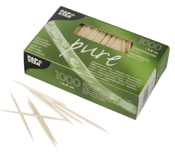 1000 cure dents bois L6,8 cm