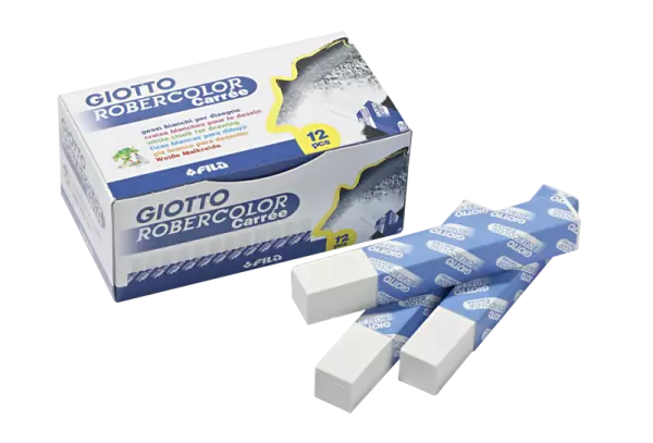 12 craies carr�es Giotto, blanches