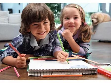 12 crayons de couleur assortis GREENtrio, bois FSC mine 4,2mm