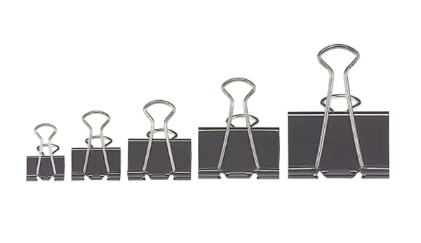 Pinces à Double Clip 19mm - 10 pinces - noir