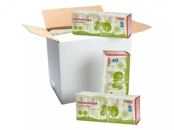 15 paquets de 15 �tuis de 10 mouchoirs papier recycl� memo