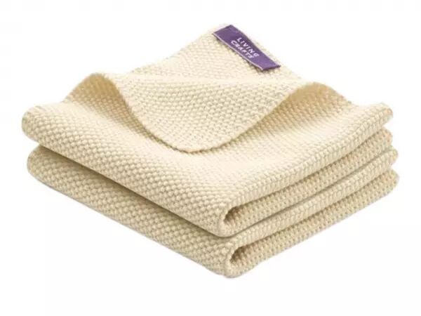 2 carr�s coton bio Juno 28 x 28 cm