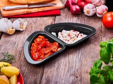 2 plats en t&ocirc;le &eacute;maill&eacute;s \ quart de cercle\ 