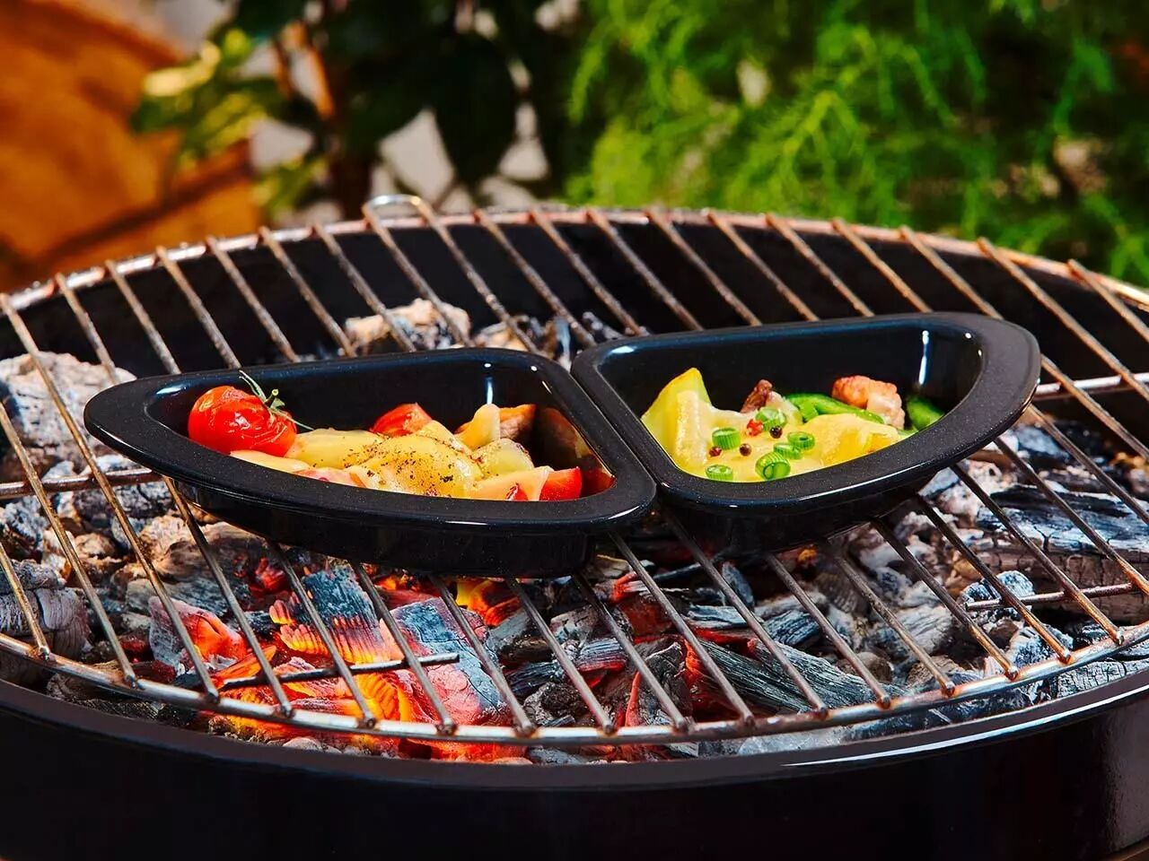 2 plats en t&ocirc;le &eacute;maill&eacute;s \ quart de cercle\ 