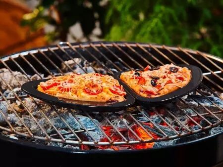 2 plats en t&ocirc;le &eacute;maill&eacute;s \ quart de cercle\ 